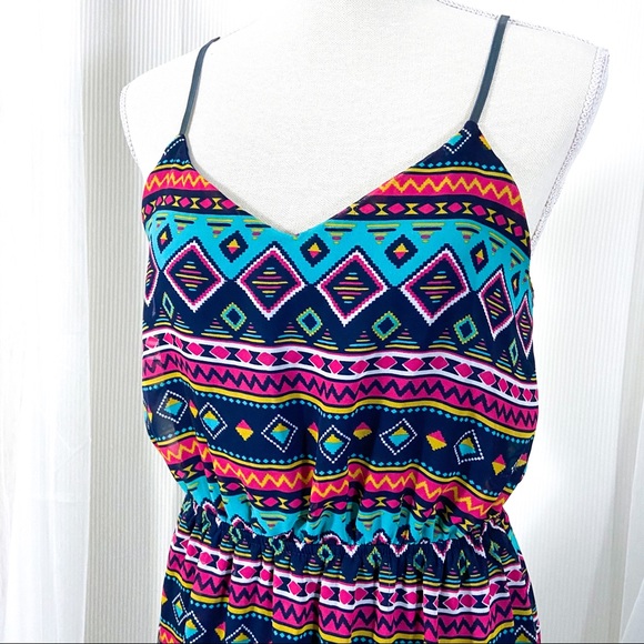 Rosebud Navy Aztec Print Dress Adjustable Straps - Picture 8 of 8